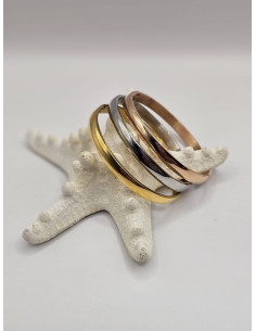 Brazaletes lisos de acero tricolor