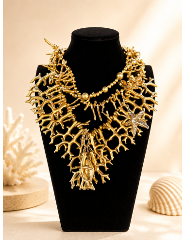 COLLAR CORAL DORADO